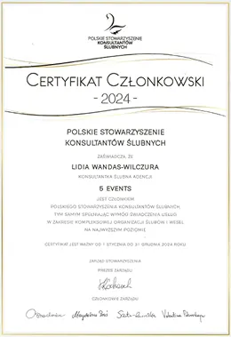 Member of the Polish Association of Wedding Planners